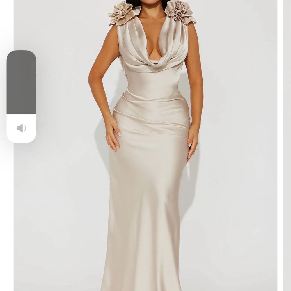 Elegant Cream Evening Gown